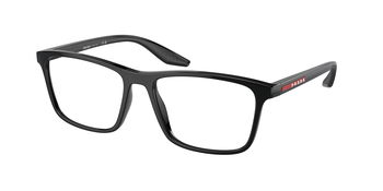 Das Bild zeigt die Prada Linea Rossa Fassung PS01QV  1AB1O1 leicht seitlich.